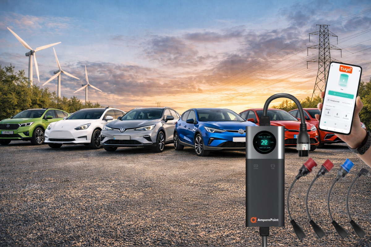 Nejoblíbenější elektrická auta a jejich odpovídající nabíječky Ampere Point