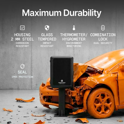 Kovová skříň pro nabíječku EV AMP-BOX s pólem
