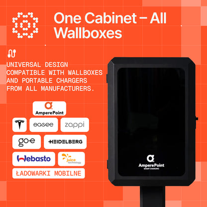Kovová skříň pro nabíječku EV AMP-BOX s pólem