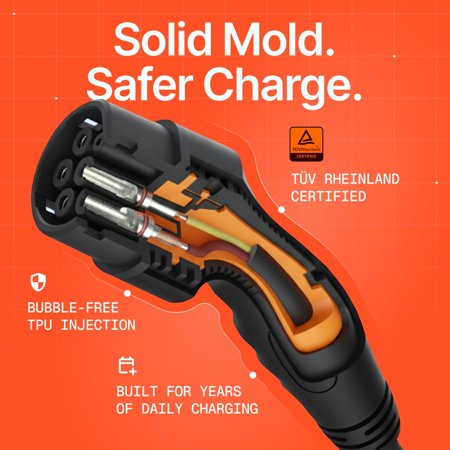 Zero Bubble Power Mamba 11 | Prémiový nabíjecí kabel pro elektromobily AC Typ 2 | 11 kW | 5 m