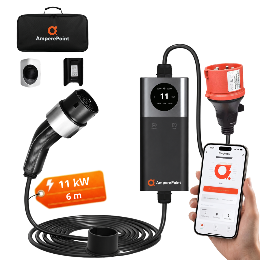 Přenosná nabíječka Q11 (16A, Typ 2, 11kW) mobilní aplikace