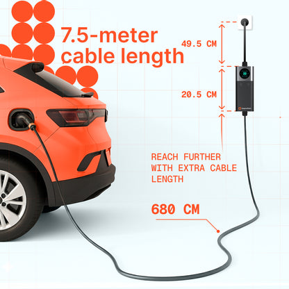 Přenosná nabíječka Q37 (16A, Typ 2, 3,7 kW) WiFi, 7,5 metru