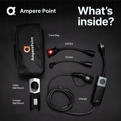 Přenosná nabíječka Q11 PRO (16A, Typ 2, 11kW) + 2x adaptéry